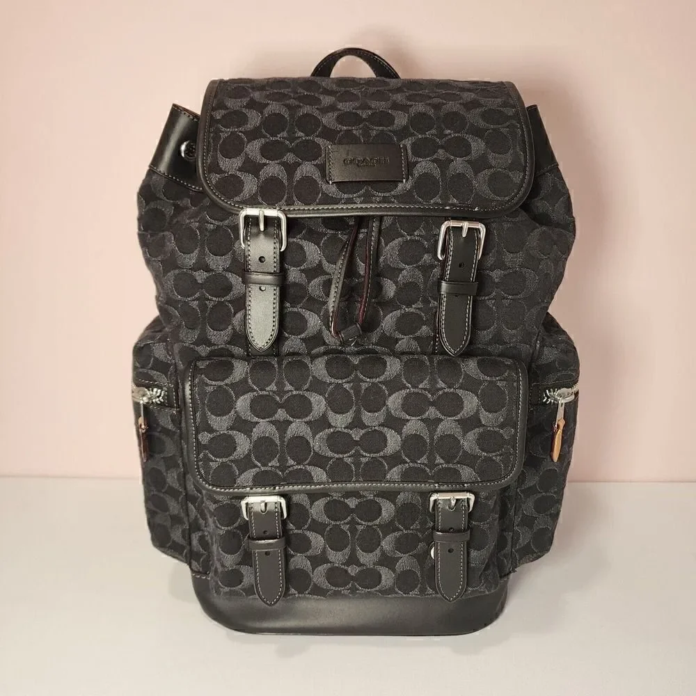 NWT Coach CO933 Sprint Backpack In Signature Denim Black